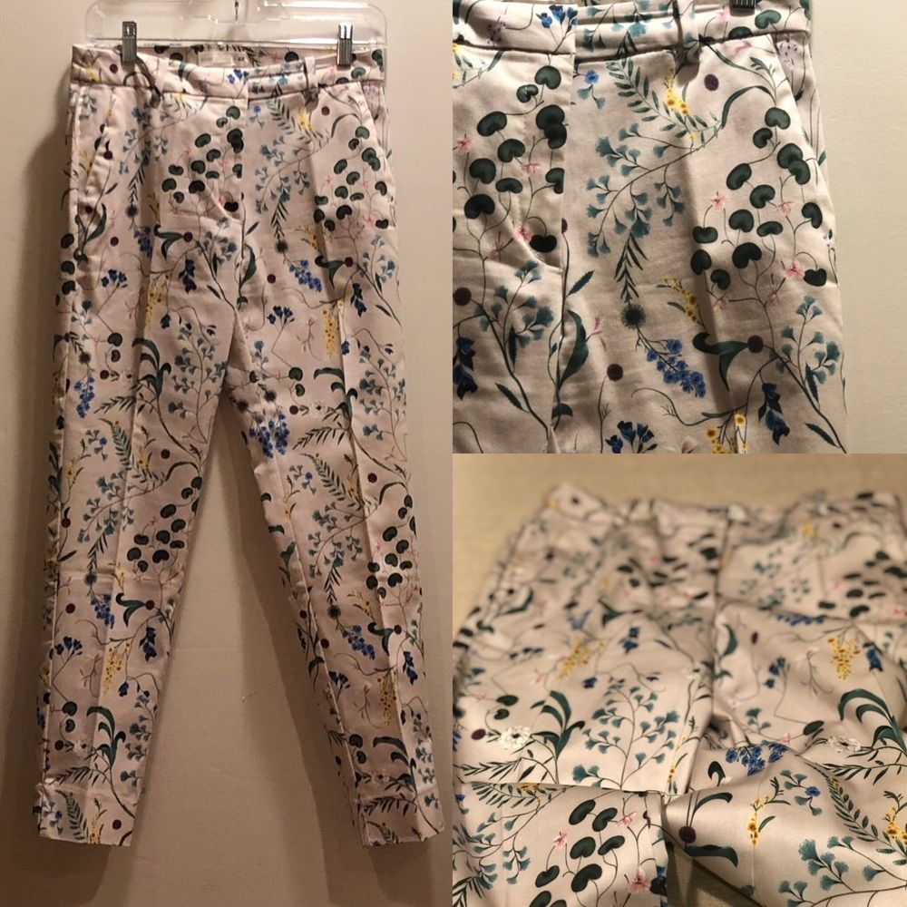 H&M Anna Glover Ankle Pants w/ Floral Pattern 8